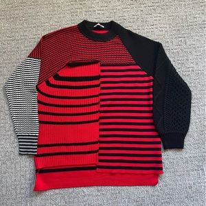 Mixed knit pattern sweater